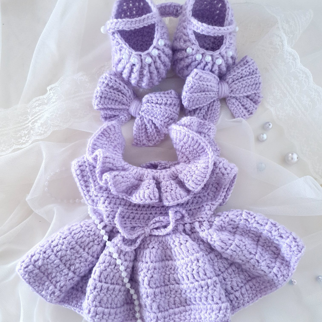Lilac Petal Dress Crochet Outfit Pattern
