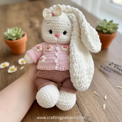 🧶 Conejita Bella + Outfit a Crochet – 2 Patrones en 1 🇪🇸
