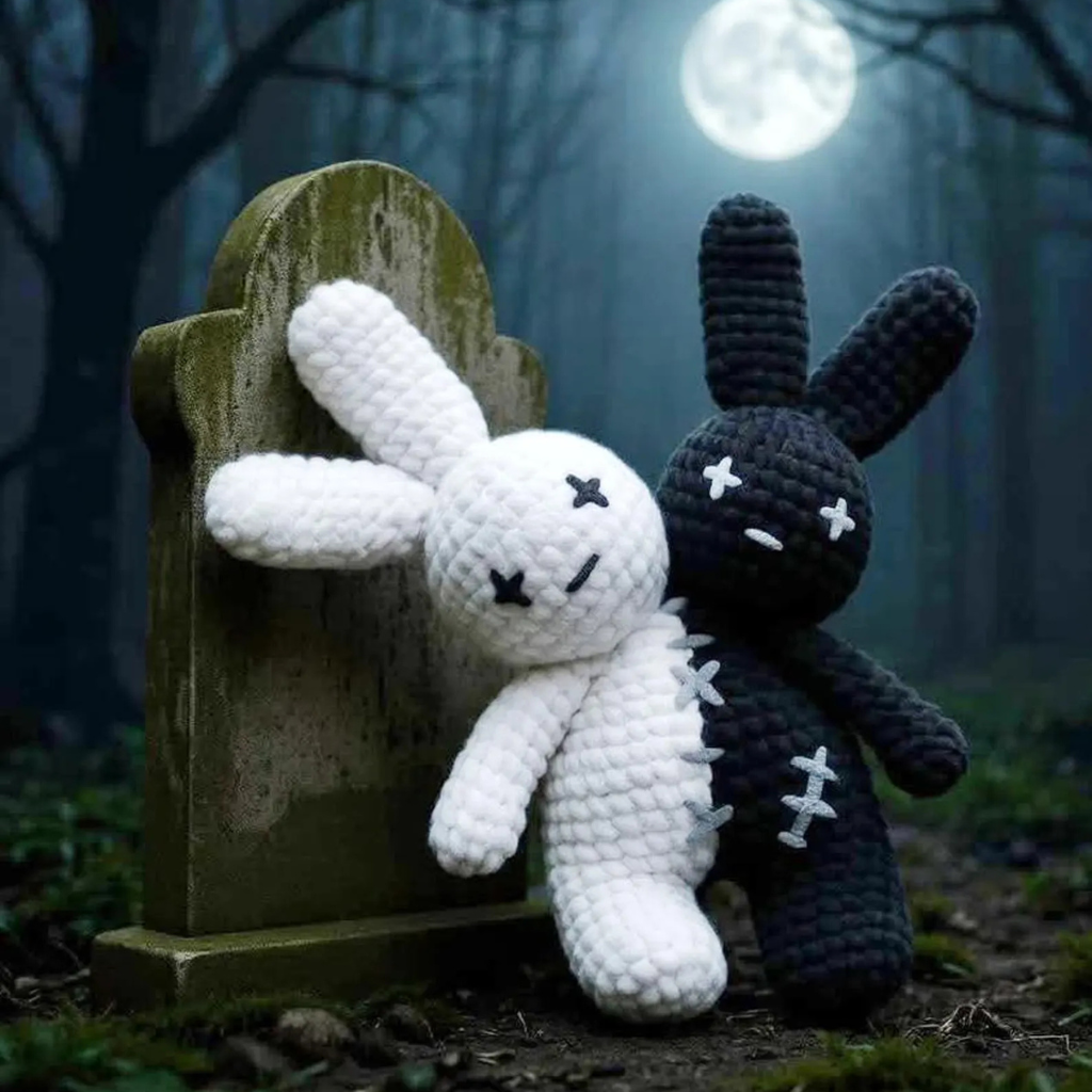 Halloween Two-Headed Bad Bunny Plushie Pattern