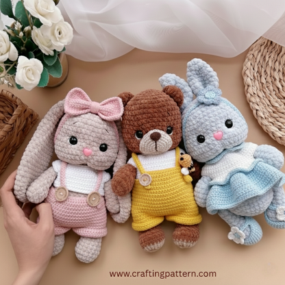 🌼 3 in 1 Amigurumi Plush Babies with Clothes