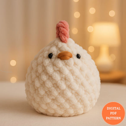Easy Amigurumi Chicken Crochet Pattern (PDF Plush Hen Tutorial)