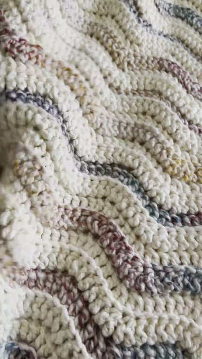 Chunky Crochet Blanket Pattern PDF – Painted Snowdrift Throw